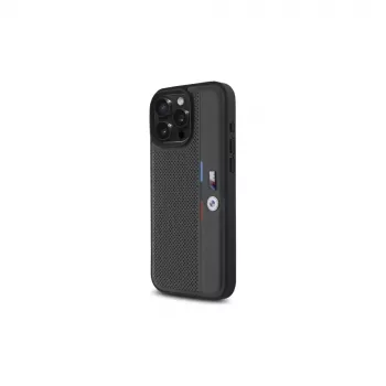 BMW M Perforated Tricolor Detail Line Hard Case für Apple iPhone 16 Pro Max 6,9 inch - Anthrazit