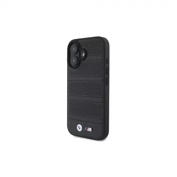 BMW M Collection Perforated and Stitched Line Hard Case für iPhone 16 6,1 Zoll - Schwarz
