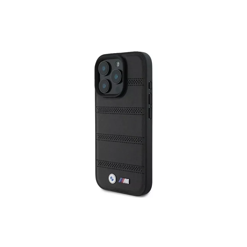 BMW M Perforated And Stitched Line Hardcase für Apple iPhone 16 Pro 6,3 Zoll Schwarz MagSafe