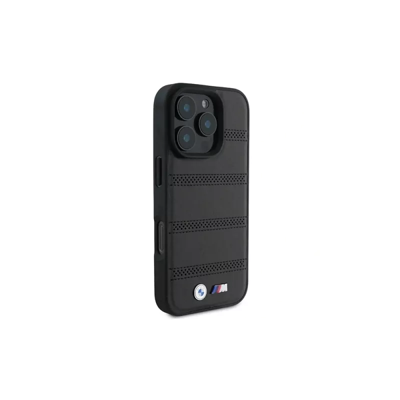 BMW M Perforated And Stitched Line Hardcase für Apple iPhone 16 Pro 6,3 Zoll Schwarz MagSafe