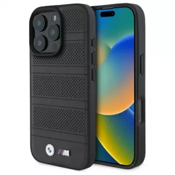 BMW M Perforated And Stitched Line MagSafe Hard Case für iPhone 16 Pro Max 6.9 Schwarz