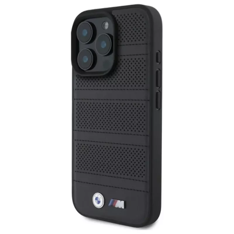 BMW M Perforated And Stitched Line MagSafe Hard Case für iPhone 16 Pro Max 6.9 Schwarz