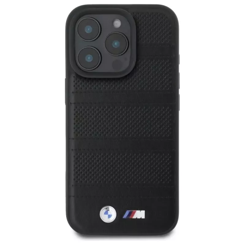 BMW M Perforated And Stitched Line MagSafe Hard Case für iPhone 16 Pro Max 6.9 Schwarz