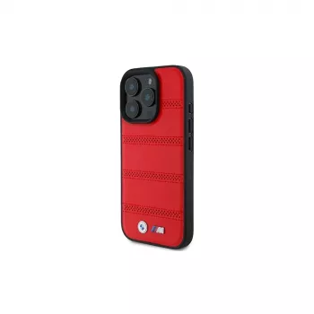 BMW M Collection Perforated and Stitched Line Hardcase für Apple iPhone 16 Pro 6,3 Zoll Rot MagSafe