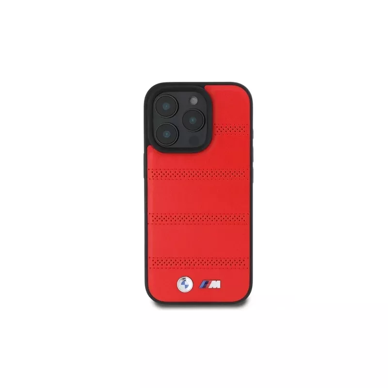BMW M Collection Perforated and Stitched Line Hardcase für Apple iPhone 16 Pro 6,3 Zoll Rot MagSafe