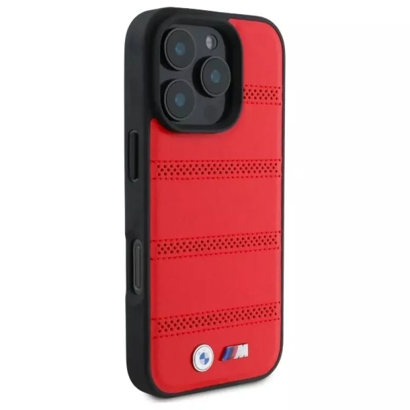 BMW M Collection M Perforated And Stitched Line Hardcase für iPhone 16 Pro Max 6,9 Zoll Rot MagSafe