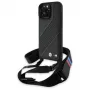 BMW M Edition Carbon Stripe & Strap Hard Case für Apple iPhone 16 Pro Max 6,9 Zoll Schwarz