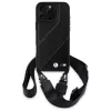 BMW M Edition Carbon Stripe & Strap Hard Case für Apple iPhone 16 Pro Max 6,9 Zoll Schwarz