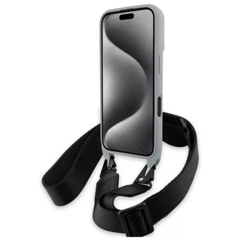 BMW BMHCP16S23PSCCG iPhone 16 6,1 inch Grau Hardcase M Edition Carbon Stripe & Strap