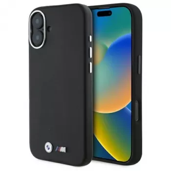 BMW M Collection Smooth Full Wrapped Metal MagSafe Hard Case für iPhone 16 Plus 6,7 inch - Schwarz