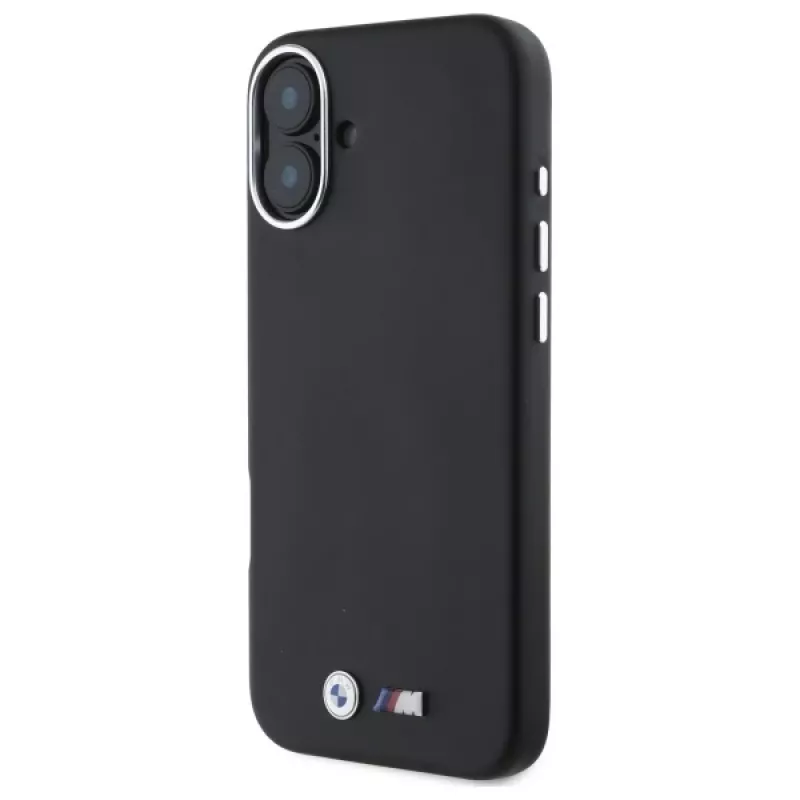 BMW M Collection Smooth Full Wrapped Metal MagSafe Hard Case für iPhone 16 Plus 6,7 inch - Schwarz