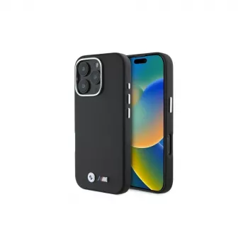 BMW M Collection Smooth Full Wrapped Metal MagSafe Hard Case für Apple iPhone 16 Pro 6,3 Zoll - Schwarz
