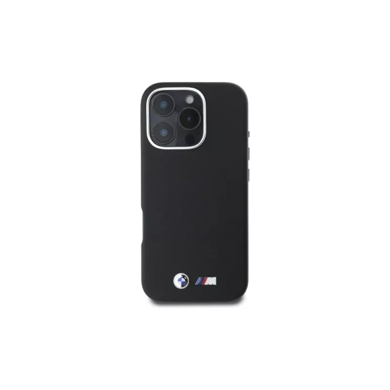 BMW M Collection Smooth Full Wrapped Metal MagSafe Hard Case für Apple iPhone 16 Pro 6,3 Zoll - Schwarz