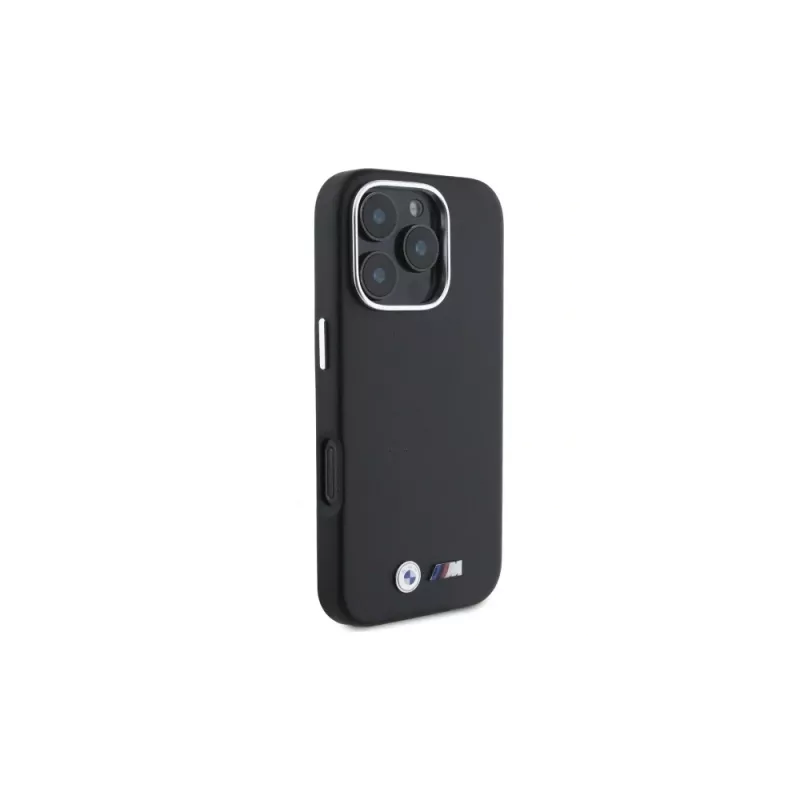 BMW M Collection Smooth Full Wrapped Metal MagSafe Hard Case für Apple iPhone 16 Pro 6,3 Zoll - Schwarz