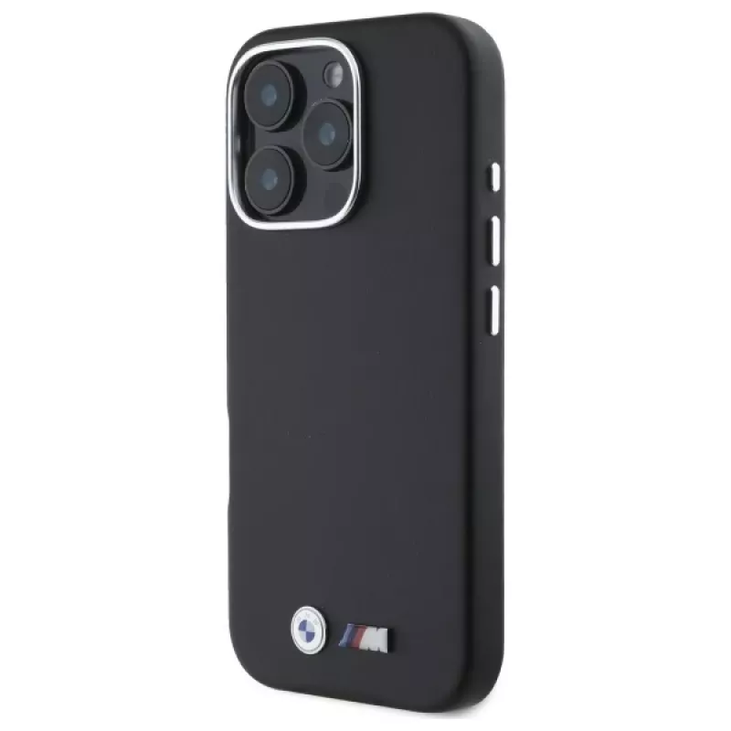 BMW M Smooth Full Wrapped Metal MagSafe Hard Case für Apple iPhone 16 Pro Max 6,9 Zoll Schwarz