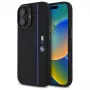 BMW BMHMP16S23SHEB iPhone 16 6,1 Zoll Schwarze Silikon Hartschale Hexagon Blue Line MagSafe