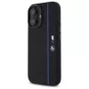 BMW BMHMP16S23SHEB iPhone 16 6,1 Zoll Schwarze Silikon Hartschale Hexagon Blue Line MagSafe