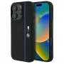 BMW BMHMP16X23SHEB Hardcase Silikon Hexagon Blue Line MagSafe für iPhone 16 Pro Max 6.9 Schwarz