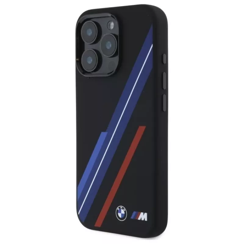 BMW BMHMP16X23SSPK Hardcase Silikon MagSafe Case für iPhone 16 Pro Max 6,9 Zoll Schwarz Random Lines