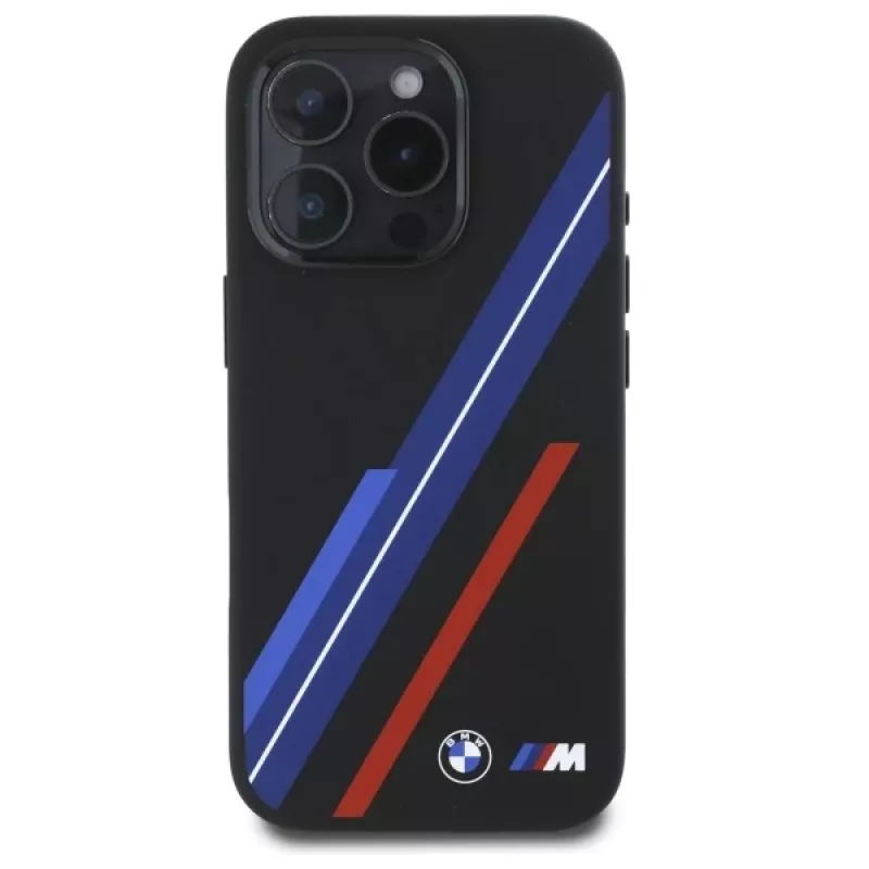 BMW BMHMP16X23SSPK Hardcase Silikon MagSafe Case für iPhone 16 Pro Max 6,9 Zoll Schwarz Random Lines