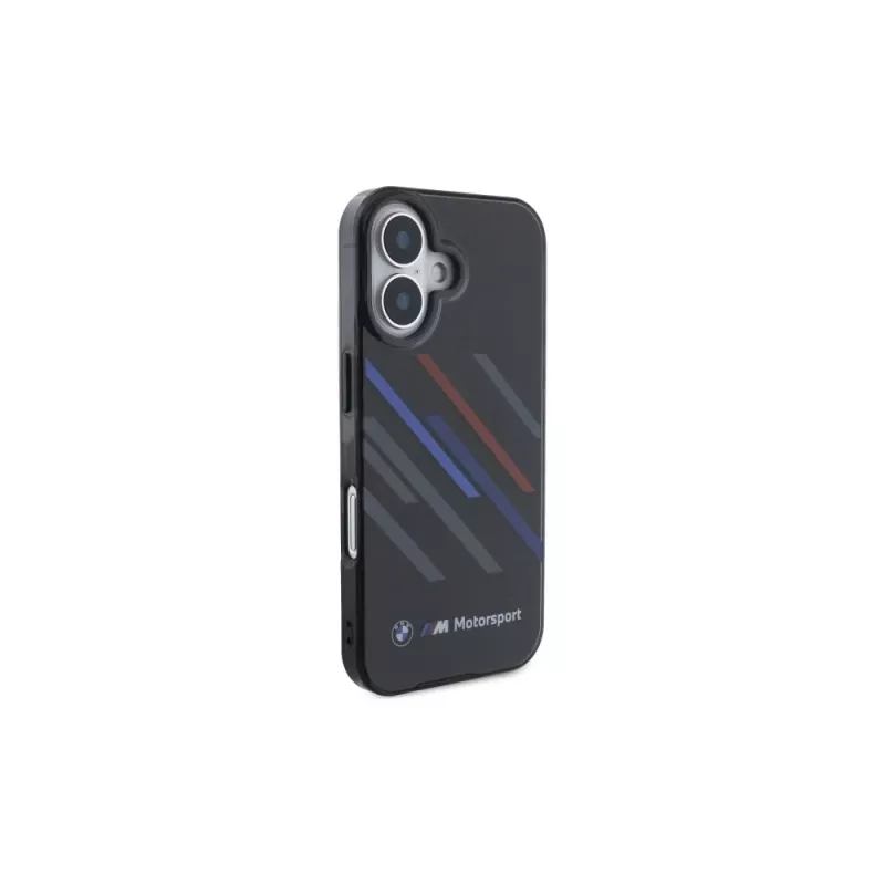 BMW BMHCP16M23HTRAK Hardcase für iPhone 16 Plus 6,7 Zoll Schwarz Motorsport IML Random Stripes