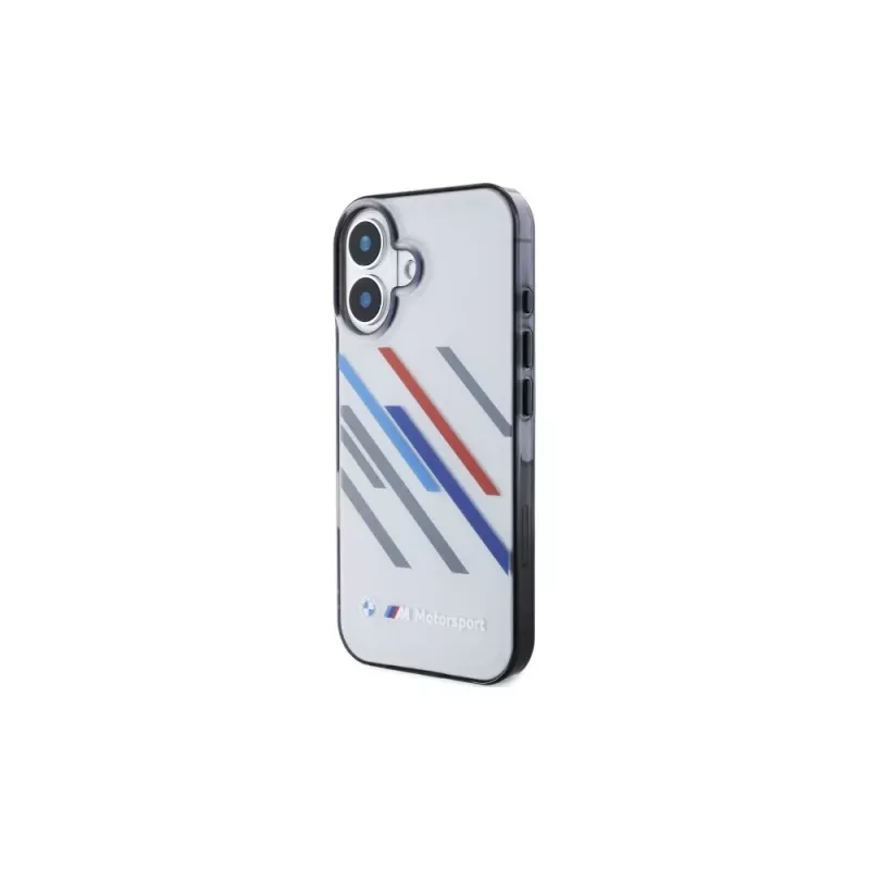 BMW BMHCP16S23HTRAG Hardcase für Apple iPhone 16 6,1 Zoll Grau Motorsport IML Random Stripes