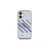 BMW BMHCP16S23HTRAG Hardcase für Apple iPhone 16 6,1 Zoll Grau Motorsport IML Random Stripes