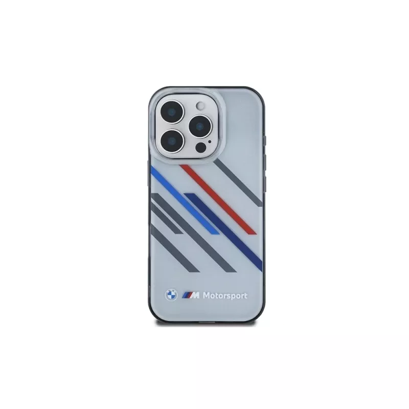 BMW Motorsport Hard Case für iPhone 16 Pro 6,3 inch Grau IML Random Stripes