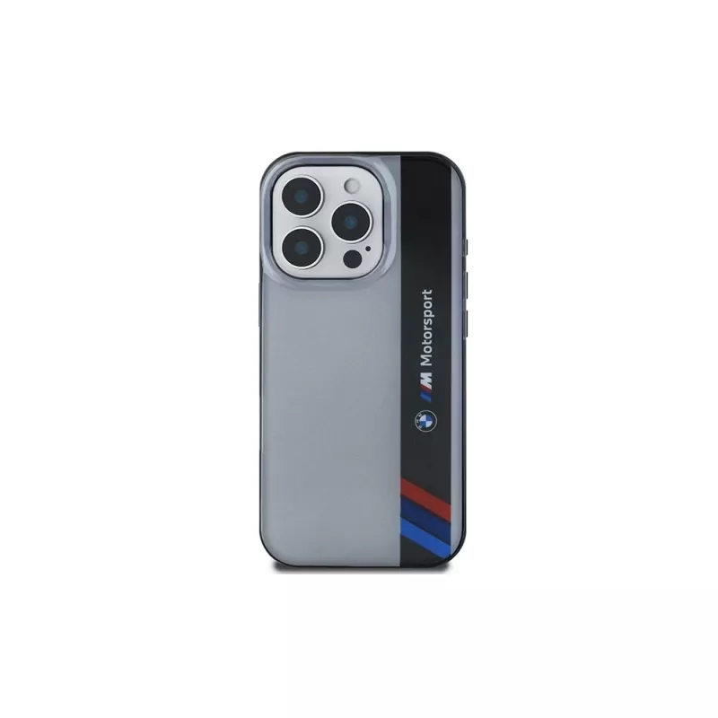 BMW Motorsport Hard Case für Apple iPhone 16 Pro 6,3 Zoll Grau IML Vertical Stripe