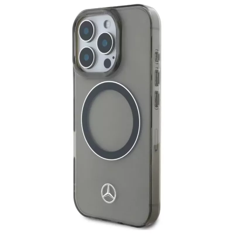 Mercedes-Benz MEHMP16L23HUOSK iPhone 16 Pro 6,3 inch Hardcase mit silbernem Ring MagSafe - Schwarz