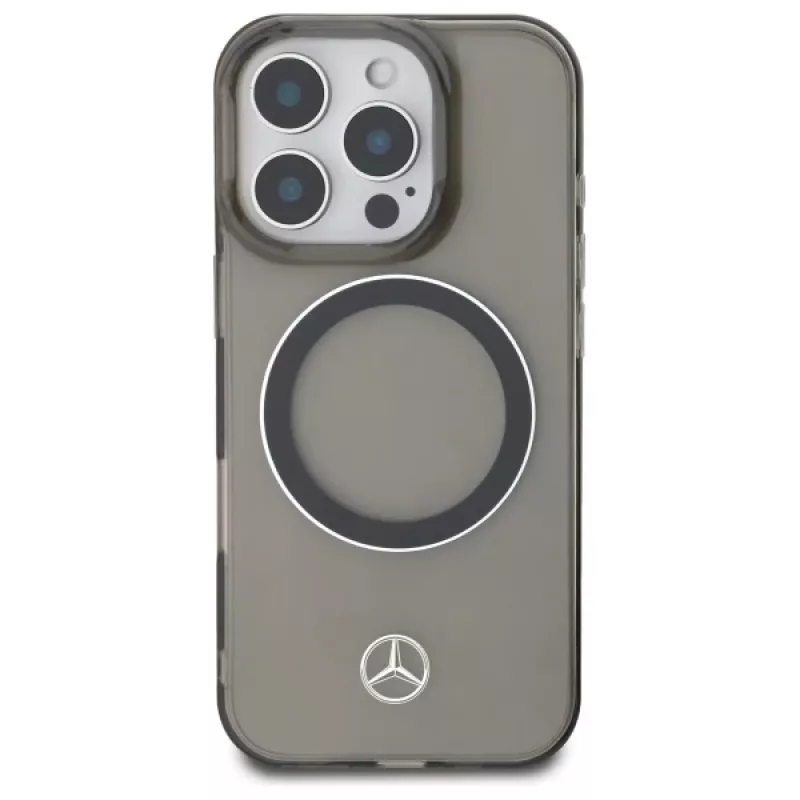 Mercedes-Benz MEHMP16L23HUOSK iPhone 16 Pro 6,3 inch Hardcase mit silbernem Ring MagSafe - Schwarz