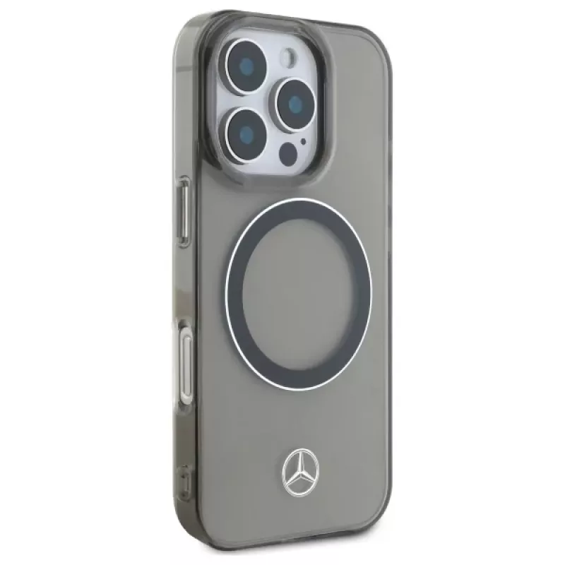 Mercedes-Benz MEHMP16L23HUOSK iPhone 16 Pro 6,3 inch Hardcase mit silbernem Ring MagSafe - Schwarz