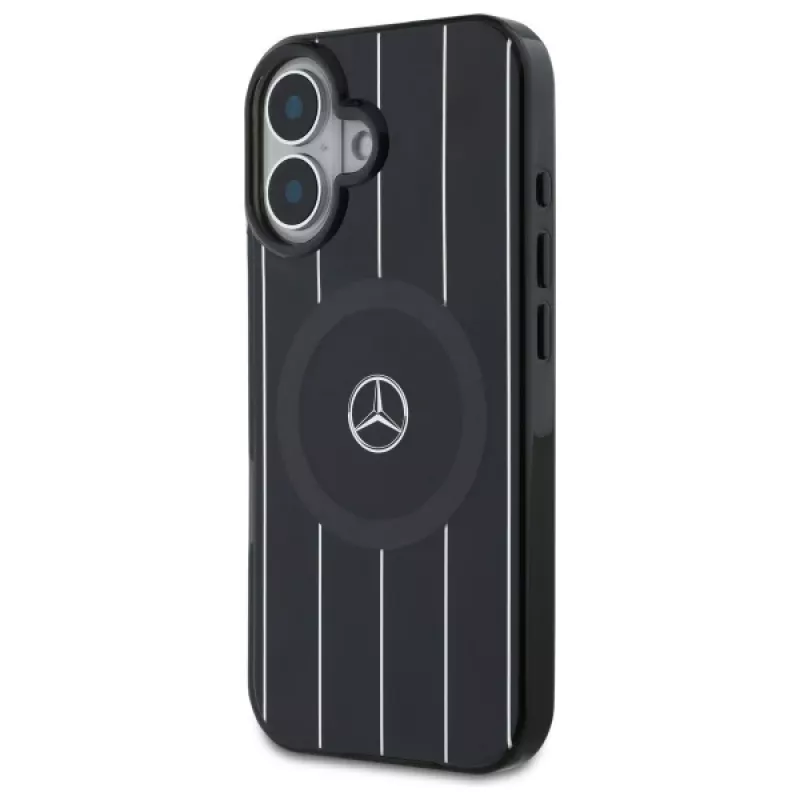 Mercedes-Benz MEHMP16S23HRSK Double Layer Crossed Lines Hardcase für iPhone 16 6,1 Zoll Schwarz MagSafe