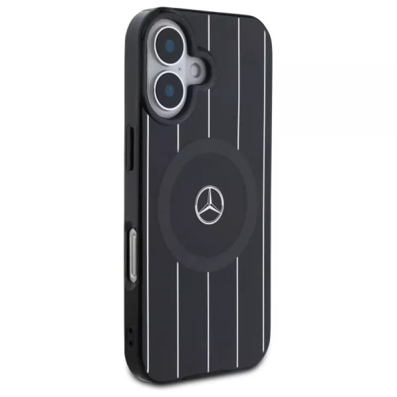 Mercedes-Benz MEHMP16S23HRSK Double Layer Crossed Lines Hardcase für iPhone 16 6,1 Zoll Schwarz MagSafe