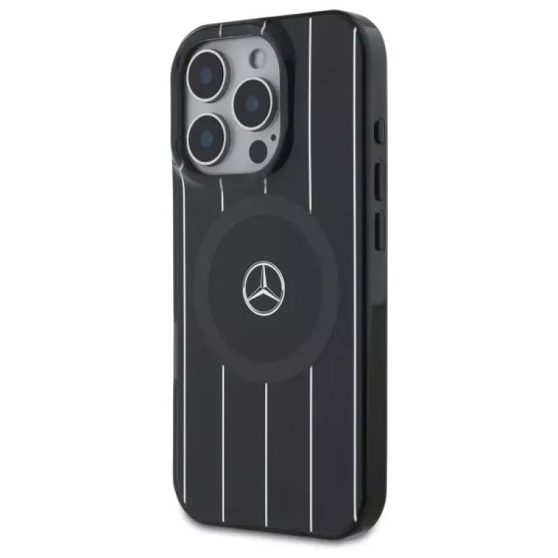 Mercedes-Benz MEHMP16L23HRSK iPhone 16 Pro 6,3 inch Black Hardcase Double Layer Crossed Lines MagSafe