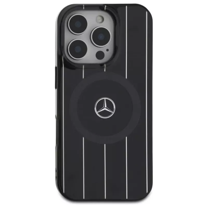 Mercedes-Benz MEHMP16L23HRSK iPhone 16 Pro 6,3 inch Black Hardcase Double Layer Crossed Lines MagSafe
