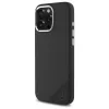 Mercedes-Benz iPhone 16 Pro 6,3 inch Silikon-Hardcase mit Tonal-Logo und Holz-Muster, MagSafe - Schwarz