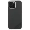 Mercedes-Benz iPhone 16 Pro 6,3 inch Silikon-Hardcase mit Tonal-Logo und Holz-Muster, MagSafe - Schwarz