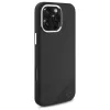 Mercedes-Benz iPhone 16 Pro 6,3 inch Silikon-Hardcase mit Tonal-Logo und Holz-Muster, MagSafe - Schwarz