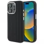 Mercedes-Benz iPhone 16 Pro Max 6,9 inch Silikon-Hardcase mit vertikalen Tonstreifen und MagSafe - Schwarz
