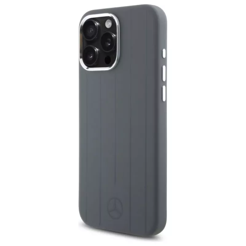 Mercedes-Benz iPhone 16 Pro Max 6,9 Zoll Hardcase Silikon Grau Vertical Tonal Stripes MagSafe
