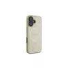 Guess Saffiano Peony Classic Logo MagSafe Case für iPhone 16 (Gold)
