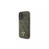 Guess GUHCP16SP4TDSCPW iPhone 16 6.1 Hardcase Leder Metall Logo Strass Crossbody Braun