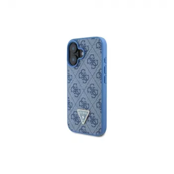 Guess GUHCP16SP4TDSCPB iPhone 16 6.1 Blau Hardcase Leder Metall Logo Strass Crossbody