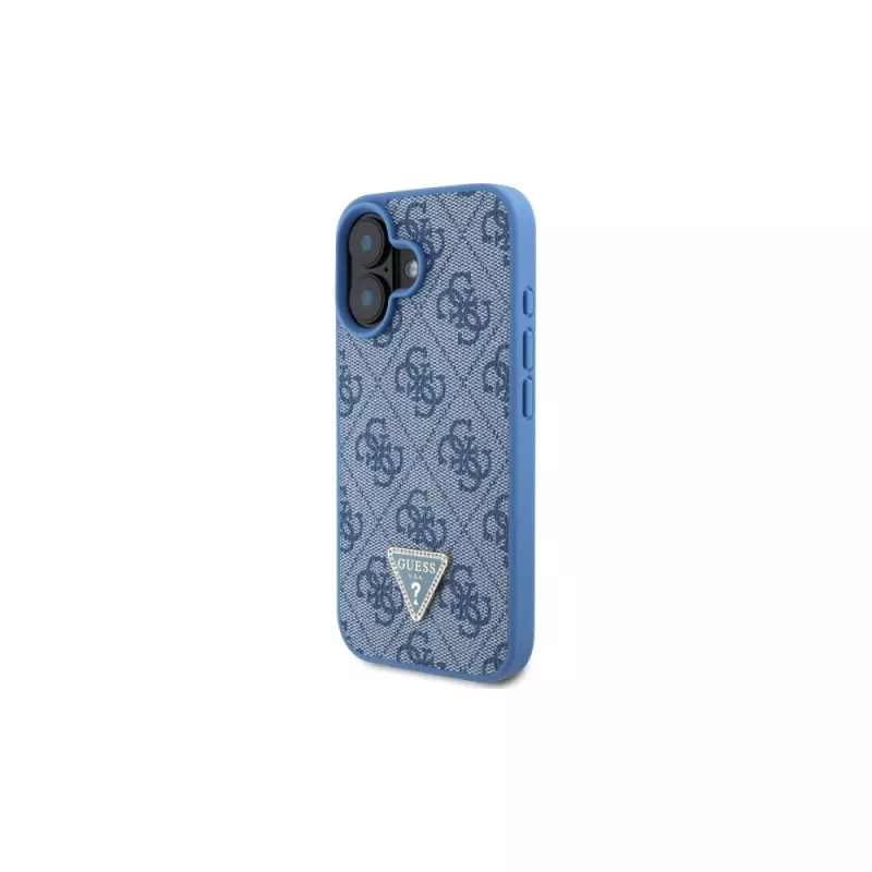 Guess GUHCP16SP4TDSCPB iPhone 16 6.1 Blau Hardcase Leder Metall Logo Strass Crossbody