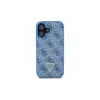 Guess GUHCP16SP4TDSCPB iPhone 16 6.1 Blau Hardcase Leder Metall Logo Strass Crossbody