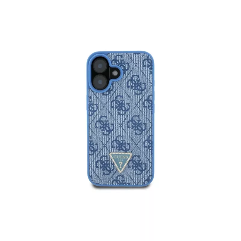 Guess GUHCP16SP4TDSCPB iPhone 16 6.1 Blau Hardcase Leder Metall Logo Strass Crossbody