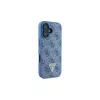Guess GUHCP16SP4TDSCPB iPhone 16 6.1 Blau Hardcase Leder Metall Logo Strass Crossbody
