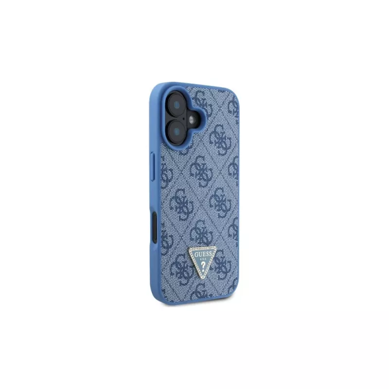 Guess GUHCP16SP4TDSCPB iPhone 16 6.1 Blau Hardcase Leder Metall Logo Strass Crossbody