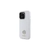 Guess GUHCP16LM4DGPH iPhone 16 Pro 6,3 Zoll Weiße Silikon-Hülle mit Strass-Logo 4G